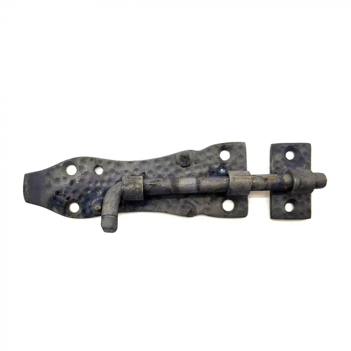 Antika Tarz Dekoratif Pirinç Dövme Kapı Sürgüsü - 7cm, Oksit