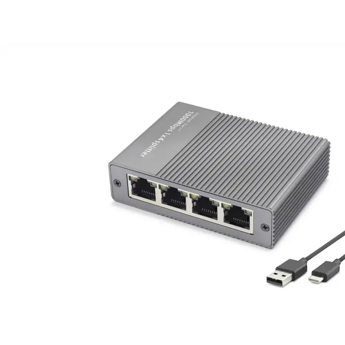Gigabit Ethernet Switch 5 Port Type C Güç Girişli Gri HDX1414
