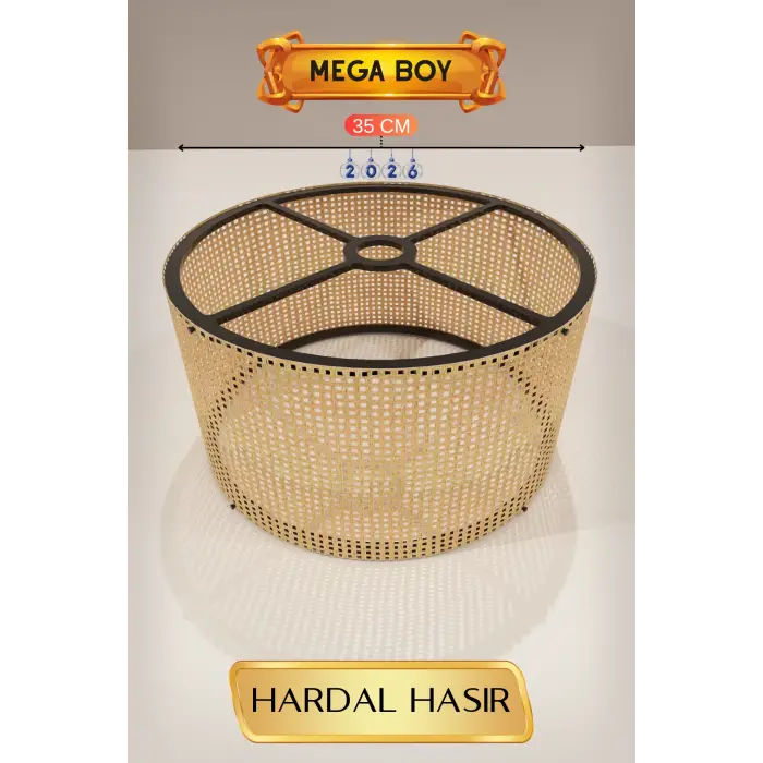 Hardal Hasır Lambader Başlığı 35 CM Mega Boy