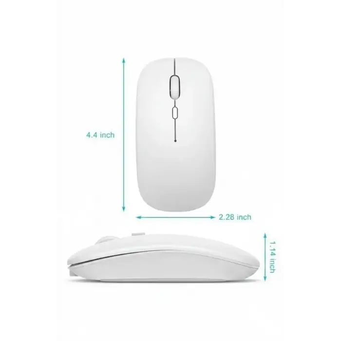 Kablosuz Mouse Fare Şarjlı Bluetooth Wireless Çift Modlu Sessiz
