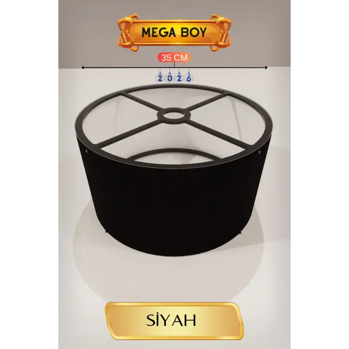 Siyah Lambader Başlığı 35 CM Mega Boy