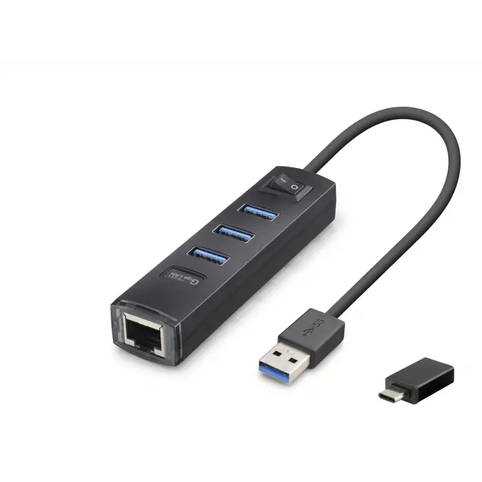 Usb Type-c 3.2 Gen1 Hub Ethernet Gigabit 4 Port Siyah RJ4503