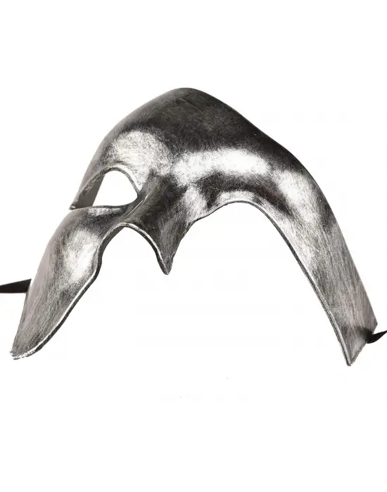 Antik Eskitme Gümüş Erkek Yarım Maske - Phantom &amp; Balo Maskesi