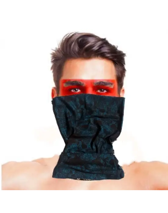 Baf Bandana Çoklu Kafatası Mavi Siyah Maske