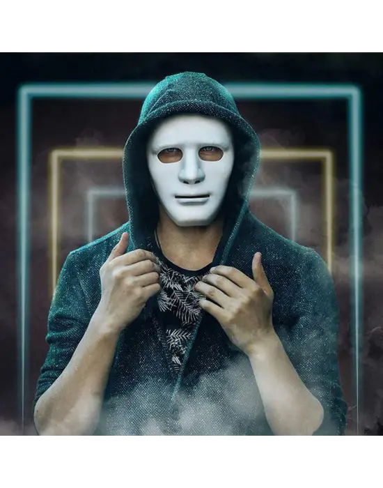 Beyaz Renk Hip Hop Anonim Jabbawockeez Dans Maskesi 18x19 cm
