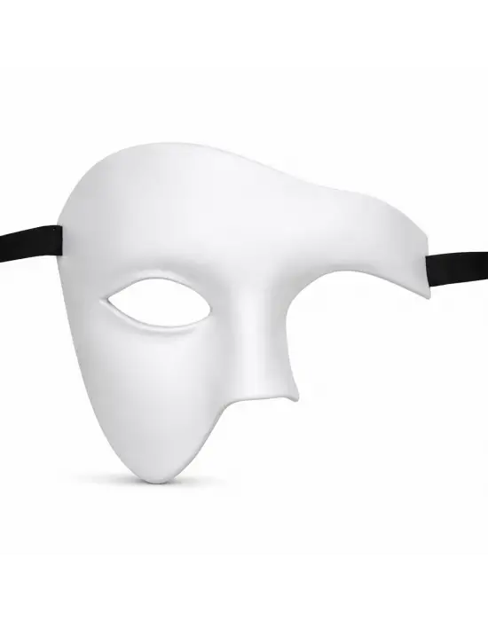 Beyaz Yarım Erkek Maske – Phantom Parti &amp; Balo Maskesi