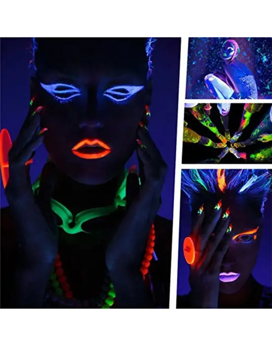 GlowPaint 6’lı Neon Boya – UV Işıkta Parlayan Makyaj Seti