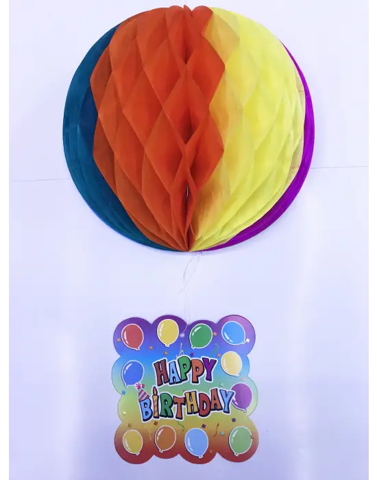 Kağıt Süs Happy Birthday Dekor 55 cm-0748