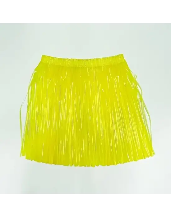 Neon Sarı Hawaii Parti Eteği 40 cm