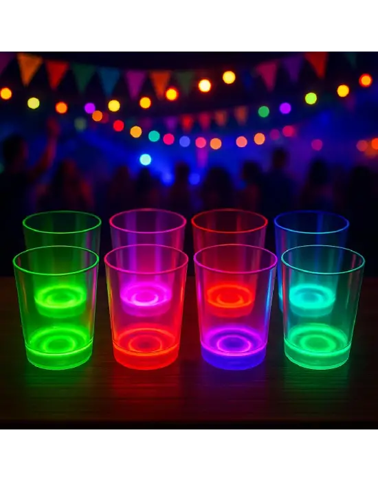 PartyGlow Neon Mor Bardak 8.5 x 10.5 cm