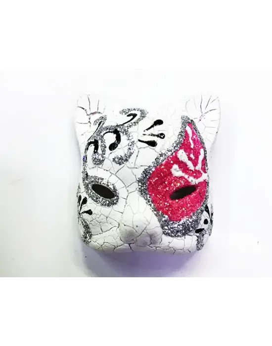 Pembe Renk İşlemeli Seramik Malzemeden İmal Venedik Kedi Model Magnet