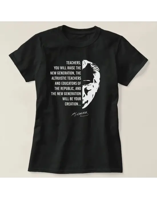 SBRD- 24 Kasım Öğretmenler Günü Baskılı T-shirt - Siyah