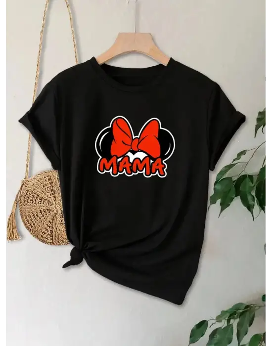 SBRD- Anneler Günü Baskılı T-shirt - Siyah