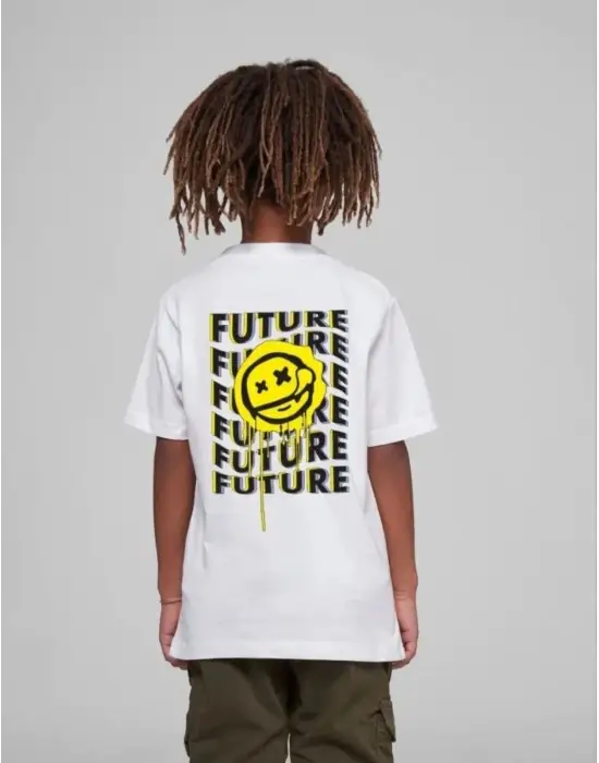 SBRD- Çocuk Unisex Baskılı T-shirt - Beyaz