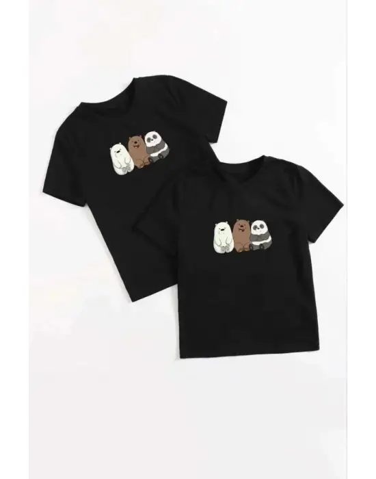 SBRD- Çocuk Unisex Baskılı T-shirt - Siyah