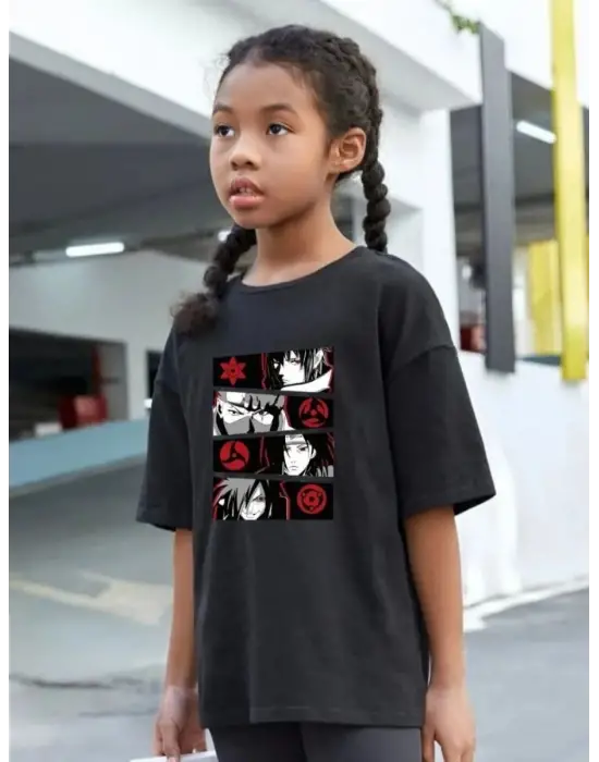 SBRD- Çocuk Unisex Baskılı T-shirt - Siyah