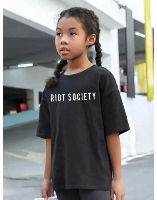 SBRD- Çocuk Unisex Baskılı T-shirt - Siyah