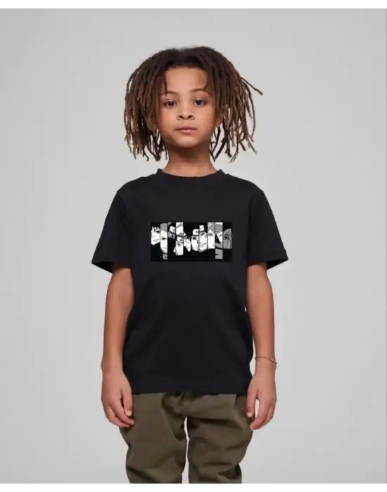 SBRD- Çocuk Unisex Baskılı T-shirt - Siyah