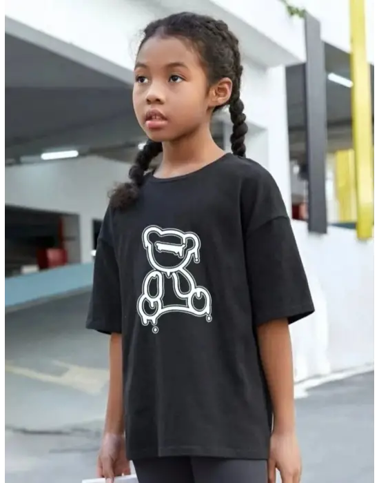 SBRD- Çocuk Unisex Baskılı T-shirt - Siyah