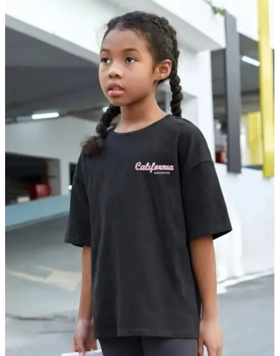 SBRD- Çocuk Unisex Baskılı T-shirt - Siyah