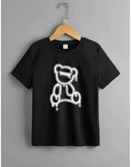 SBRD- Çocuk Unisex Baskılı T-shirt - Siyah