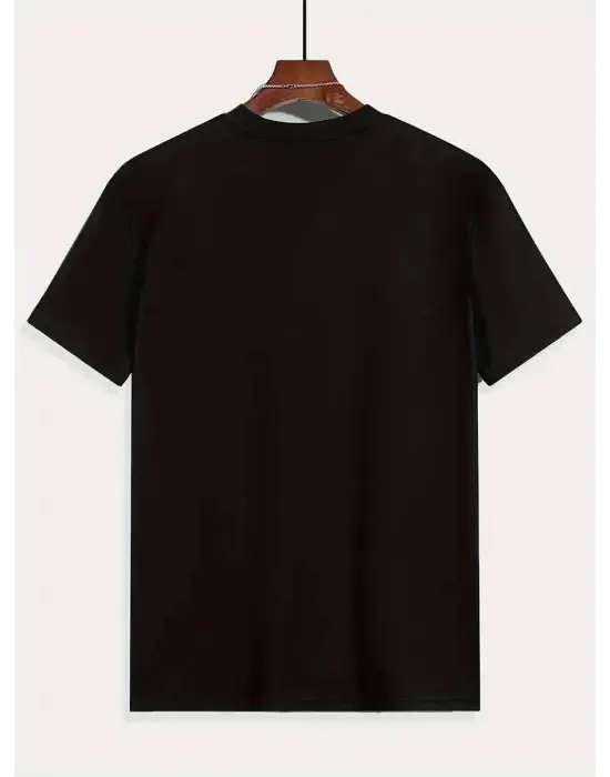 SBRD- Erkek Tişört Araba Baskılı Kısa Kol T-shirt - Siyah