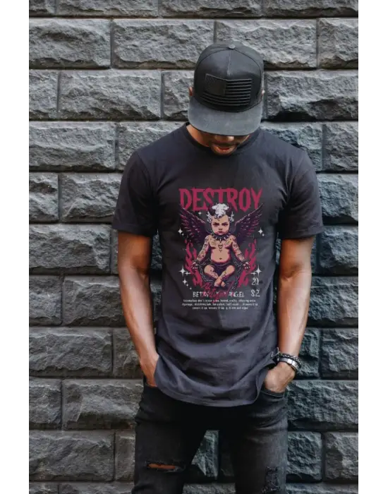 SBRD- Unisex Oversize 24/1 Penye Dtf Baskılı Tişört - Dtf106