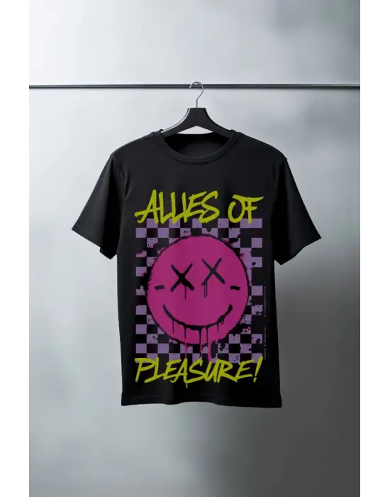 SBRD- Unisex Oversize 24/1 Penye Dtf Baskılı Tişört - Dtf123