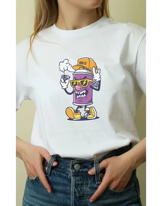 SBRD- Unisex Oversize 24/1 Penye Dtf Baskılı Tişört - Dtf137