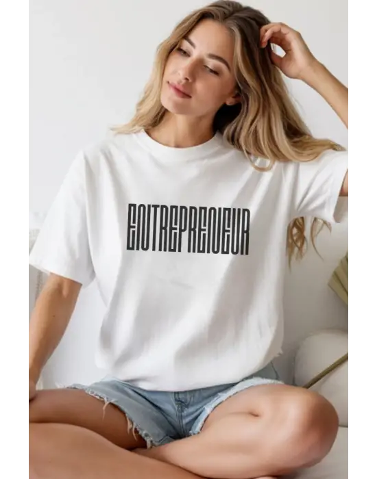 SBRD- Unisex Oversize 24/1 Penye Dtf Baskılı Tişört - Dtf232