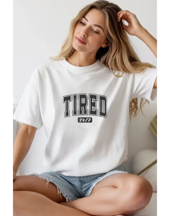 SBRD- Unisex Oversize 24/1 Penye Dtf Baskılı Tişört - Dtf262