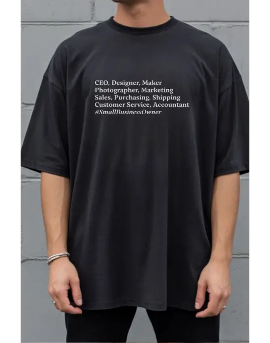 SBRD- Unisex Oversize 24/1 Penye Dtf Baskılı Tişört - Dtf285