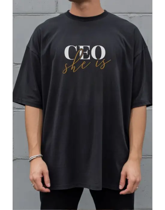SBRD- Unisex Oversize 24/1 Penye Dtf Baskılı Tişört - Dtf286