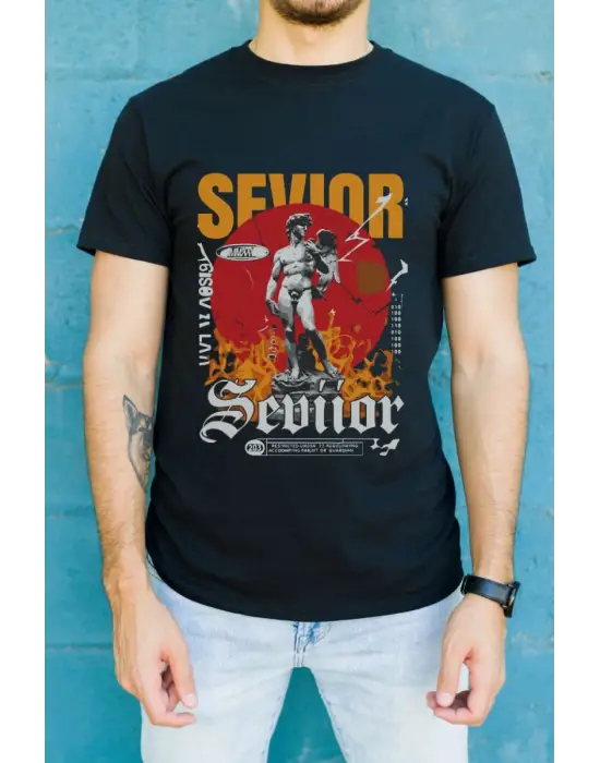 SBRD- Unisex Oversize 24/1 Penye Dtf Baskılı Tişört - Dtf82