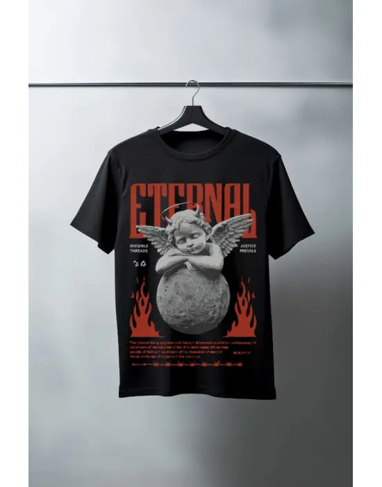 SBRD- Unisex Oversize 24/1 Penye Dtf Baskılı Tişört - Dtf86