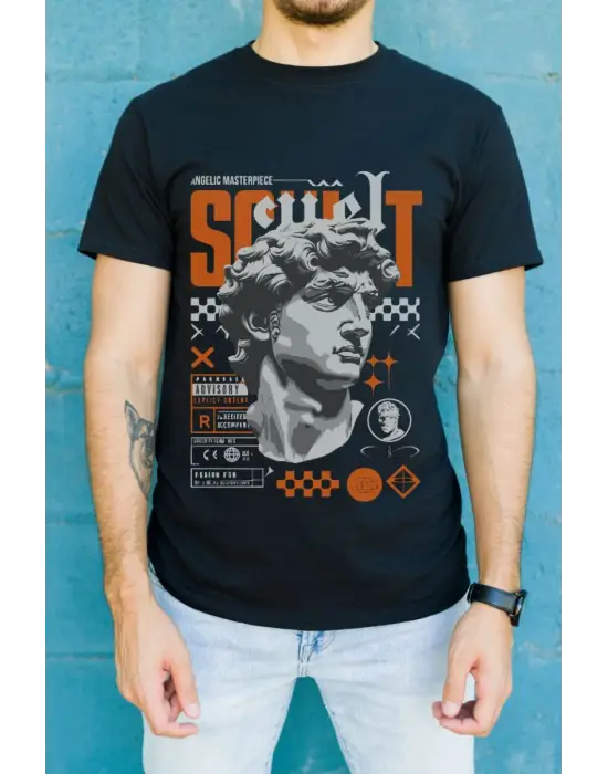 SBRD- Unisex Oversize 24/1 Penye Dtf Baskılı Tişört - Dtf90