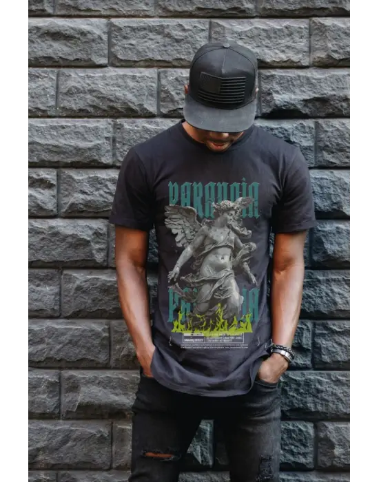 SBRD- Unisex Oversize 24/1 Penye Dtf Baskılı Tişört - Dtf93