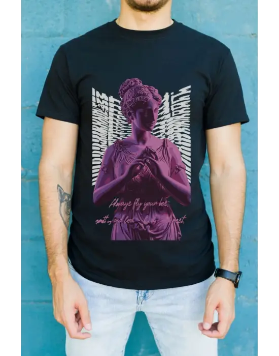 SBRD- Unisex Oversize 24/1 Penye Dtf Baskılı Tişört - Dtf97