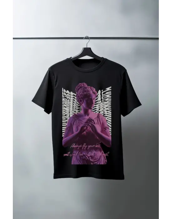 SBRD- Unisex Oversize 24/1 Penye Dtf Baskılı Tişört - Dtf97