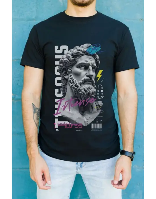 SBRD- Unisex Oversize 24/1 Penye Dtf Baskılı Tişört - Dtf98