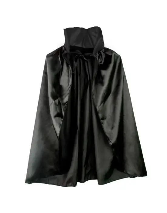 Siyah Renk Yakalı Halloween Pelerini 90 cm