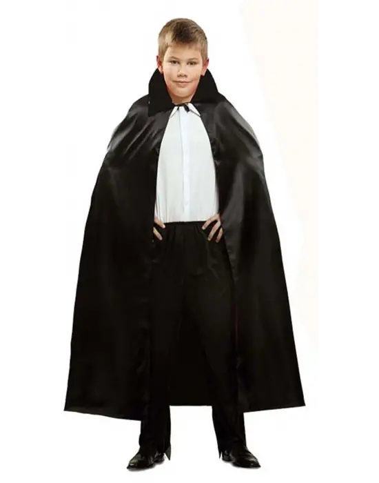 Siyah Renk Yakalı Halloween Pelerini 90 cm