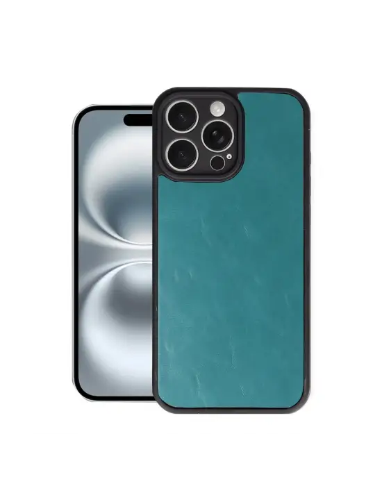 STRMN- Apple İphone 16 Pro Max Kılıf Aras Deri Kapak - Açık Yeşil