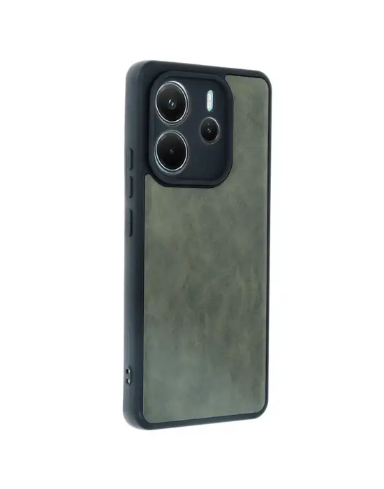 STRMN- Xiaomi Redmi Note 14 4g Kılıf Aras Deri Kapak - Koyu Yeşil