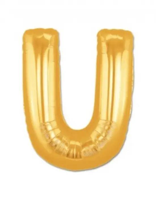U Harf Folyo Balon Altın Renk  40 inç