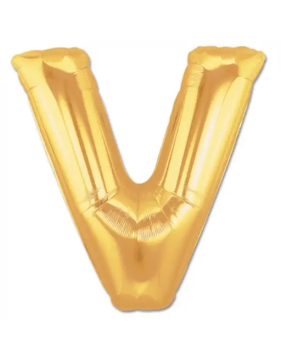 V Harf Folyo Balon Altın Renk  40 inç