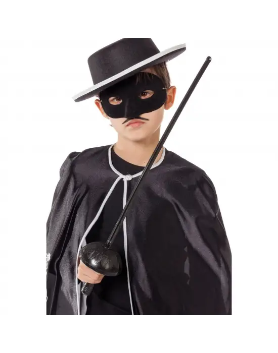 Zorro Kostüm Plastik Aksesuar Seti – Maske ve Kılıç (67 cm)
