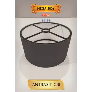 Antrasit Gri Lambader Başlığı 35 CM Mega Boy
