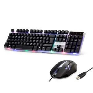 Kablolu Oyuncu Klavye Mouse Set Led Q Siyah H837Q
