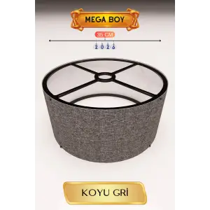 Koyu Gri Lambader Başlığı 35 CM Mega Boy